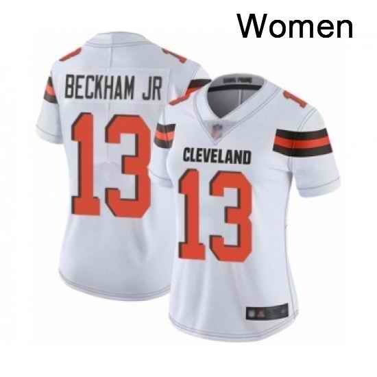 Womens Odell Beckham Jr Limited White Nike Jersey NFL Cleveland Browns 13 Road Vapor Untouchable